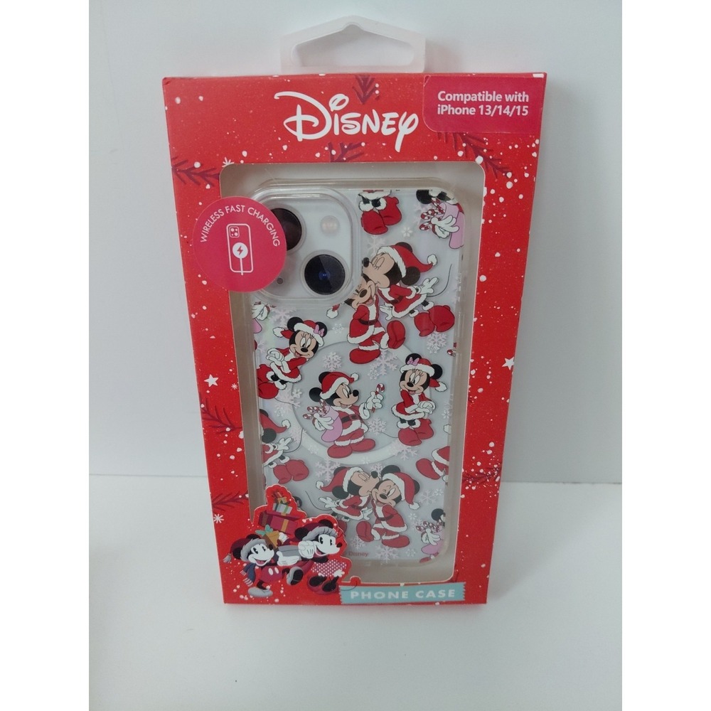 Disney‎ Mickey & Minnie Mouse Christmas Phone Case iPhone 13/14/15 NEW